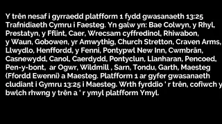 Llandudno Junction Station Announcements (24/09/2019)