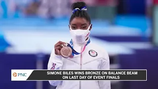 Simone Biles wins bronze medal on balance beam