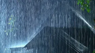 Fall Into Sleep in 3 Minutes with Torrential Rain on Metal Roof & Massive Thunder Sounds At Night