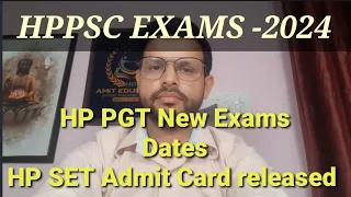 PGT EXAMS DATES | HPSET ADMIT CARDS | HPPSC UPDATES  2024 #hppscexams2024