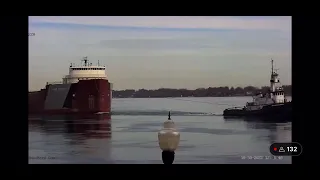 Roger Blough being towed to Conneaut (2 of 4) St. Clair River Cam