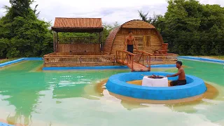 Building dream beach swimming pool and designs of fire pits inside pools  for bamboo resort house