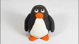 Cómo hacer un pingüino de  plastilina paso a paso fácil, explicado, arcilla polimérica