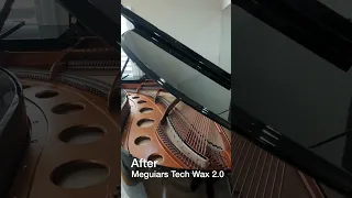 Car Wax on Piano finish - Before/After