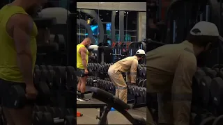 Biceps prank done by worker #shorts #prank #gym