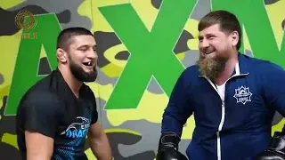 Рамзан Кадыров и Хамзат чимаев тренировка Ахмат сила Аллаху Акбар чеченский ловзар город video