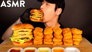 ASMR TRIPLE CHEESEBURGER & CHICKEN NUGGETS MUKBANG (No Talking) EATING SOUNDS | Zach Choi ASMR