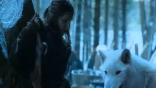 Game Of Thrones - season 2 Ep 2 - Jon Snow Direwolf  Ghost