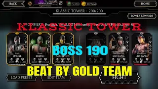 Klassic Tower | 190 Boss | Beat By Gold Team | Mortal Kombat Mobile