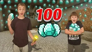 100 DIJAMANATA U JEDNOJ EPIZODI! SVETSKI REKORD - Minecraft Preživljavanje sa Mladjim Bratom