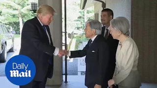 Trump meets with Japanese Emperor Akihito and Empress Michiko - Daily Mail