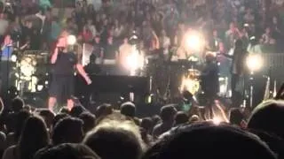 Billy Joel playing a guitar Madison Square Garden May 28, 2015 AC/DC Highway to hell