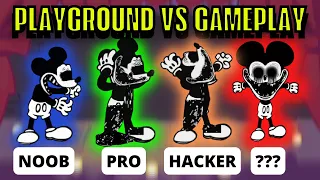 FNF Character Test: NOOB vs PRO vs HACKER vs ??? | Gameplay VS Playground | Mickey Mouse