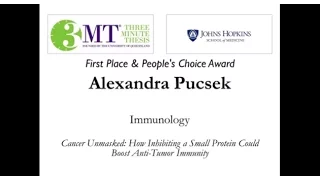 Three Minute Thesis Finals: First Place Winner | Johns Hopkins Medicine