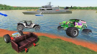 Millionaire spending a day on his private lake | Farming Simulator 19 camping and mudding