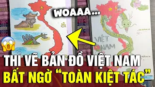 Chấm bài vẽ trang trí 'BẢN ĐỒ VIỆT NAM', thầy giáo gây bất ngờ vì toàn KIỆT TÁC | Tin Nhanh Official