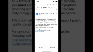 Submit Daily Reports Reminder Emails From ArriveCAN App in Canada Full Information