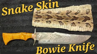 Timber Rattler Snake Skin Canister Bowie. Full build!