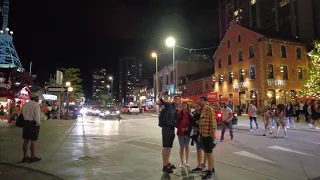 Downtown Ottawa at night during Canada Day 2021