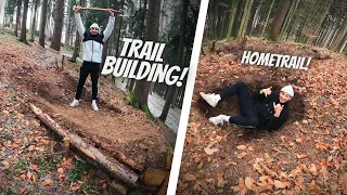BUILDING A MTB TRAIL/JUMP | Hometrail!