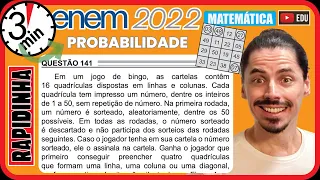 🏃‍♂️[ENEM 2022] 141 📘 PROBABILIDADE Em um jogo de bingo, as cartelas contêm 16 quadrículas dispostas