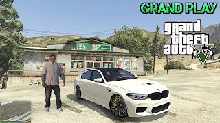 BMW M5 F90 in GTA 5 - White Beast | Max Graphics GamePlay