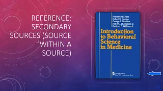 APA Secondary Sources Reference