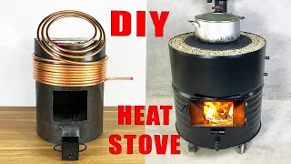 DIY heating stove! and super fast and efficient hot water system! Store energy from sand batteries