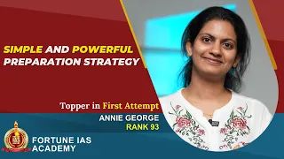IAS പഠനം ഇത്ര എളുപ്പമോ ? | Annie George | AIR - 93| Topper in First Attempt | Fortune IAS Academy |