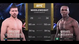 Dricus Du Plessis vs. Israel Adesanya ( Prediction and Simulation on PlayStation 5 | UFC 5 )