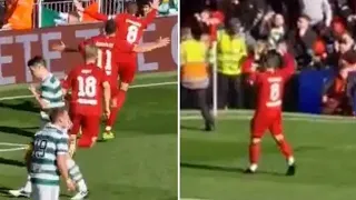 Steven Gerrard gets pelted with BOTTLES from Celtic fans after scoring in charity game for Liverpool