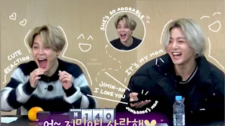 JIKOOK||KOOKMIN jimin react to Jungkook's mom saying I love you to him