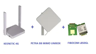 Fibocom L850GL+Keenetic 4G+Petra BB mimo unibox. Агрегация 3х частот.