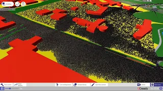 Interactive crowd simulation with 150000 pedestrians