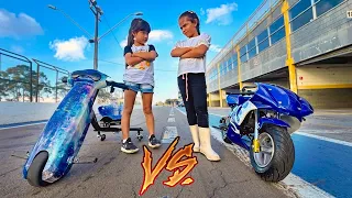 MINI MOTO DE CORRIDA VS TRICÍCLO DE DRIFT * chegou a hora 🏁 quem vence esse racha?? *