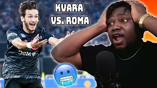 Amazing Khvicha Kvaratskhelia vs Roma | Dribbling Machine | REACTION!!!!