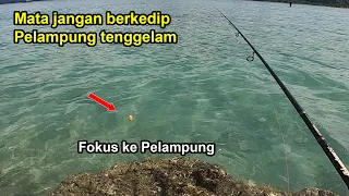 Jangan Berkedip, Pelampung Hilang di Depan Mata.. Mancing Pinggir Laut Pakai Pelampung Umpan Udang