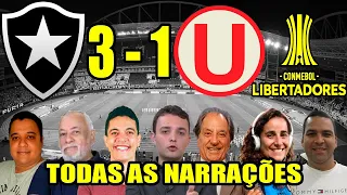 Todas as narrações - Botafogo 3 x 1 Universitário | Libertadores 2024