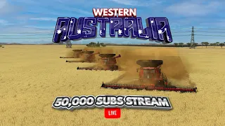 🔴 Celebrating 50,000 Subs with a Mega Harvest on Western Australia - FS22