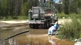 Stocking the lake with 1800 pounds of rainbow trout