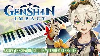GENSHIN IMPACT - Above the Sea of Clouds / Tender Strength - Relaxing Piano Cover w/ Sheet Music!