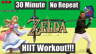 30 Minute No Repeat Zelda HIIT Workout! Low Impact Bodyweight Exercise for Gamers! Phillyboomfitness