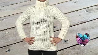 Sweater all sizes crochet (english subtitles) 1/1