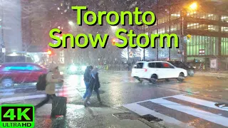 【4K】TORONTO EXTREME WINTER SNOW STORM | DOWNTOWN TORONTO SNOW STORM WALK