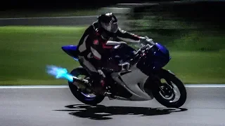 SHOOTING FLAMES AT NIGHT ON YAMAHA R3 - Weekly Vlog [English Subtitles]