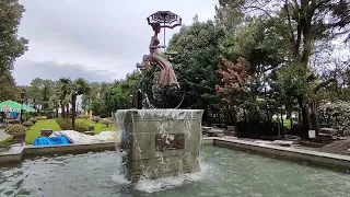 Fountain "Lady With A Dog On A Bicycle" in Batumi, Georgia