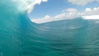 Alex Gray and his $20,000 GoPro​ wave at Cloudbreak