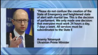 State of Emergency in Donbas: Ukrainian PM Yatsenyuk announces state of emergency