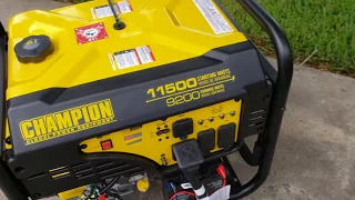 Champion generator runs entire house and detached garage and 3.5ton ac