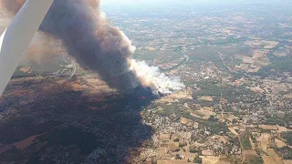 Dans le Gard, un violent incendie se déclenche à Aubais, au moins 4 pompiers blessés